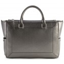 Aleksandra Badura - Ladylike Medium Bag - Calfskin Top-Handle Tote Bag - Graphite - Luxury High Quality Leather Bag