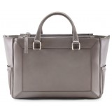 Aleksandra Badura - Ladylike Medium Bag - Calfskin Top-Handle Tote Bag - Ash - Luxury High Quality Leather Bag