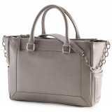 Aleksandra Badura - Ladylike Medium Bag - Calfskin Top-Handle Tote Bag - Ash - Luxury High Quality Leather Bag