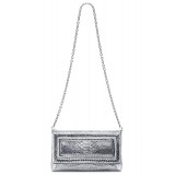 Aleksandra Badura - Luisa Clutch - Python Envelope Clutch - Silver - Luxury High Quality Leather Bag