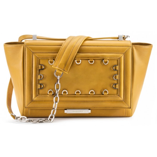Aleksandra Badura - Luisa Bag - Calfskin Shoulder Bag - Mustard - Luxury High Quality Leather Bag