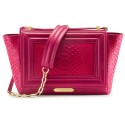 Aleksandra Badura - Luisa Bag - Calfskin & Python Shoulder Bag - Fuxia - Luxury High Quality Leather Bag