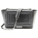 Aleksandra Badura - Luisa Bag - Calfskin & Lizard Shoulder Bag - Graphite - Luxury High Quality Leather Bag