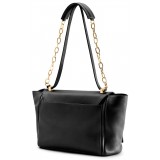 Aleksandra Badura - Luisa Bag - Goatskin Shoulder Bag - Onyx - Luxury High Quality Leather Bag