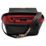 Aleksandra Badura - Luisa Bag - Goatskin Shoulder Bag - Onyx - Luxury High Quality Leather Bag