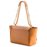 Aleksandra Badura - Luisa Bag - Calfskin & Python Shoulder Bag - Pumpkin - Luxury High Quality Leather Bag