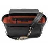 Aleksandra Badura - Luisa Bag - Calfskin & Python Shoulder Bag - Onyx - Luxury High Quality Leather Bag