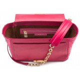 Aleksandra Badura - Luisa Bag - Calfskin & Python Shoulder Bag - Fuxia - Luxury High Quality Leather Bag