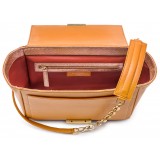 Aleksandra Badura - Luisa Bag - Calfskin & Python Shoulder Bag - Pumpkin - Luxury High Quality Leather Bag