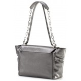 Aleksandra Badura - Luisa Bag - Goatskin Shoulder Bag - Graphite - Luxury High Quality Leather Bag