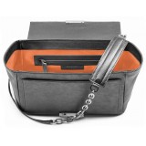 Aleksandra Badura - Luisa Bag - Goatskin Shoulder Bag - Graphite - Luxury High Quality Leather Bag