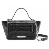 Aleksandra Badura - Luisa Mini Bag - Borsa a Tracolla in Vitello e Pitone - Onyx - Borsa in Pelle di Alta Qualità Luxury