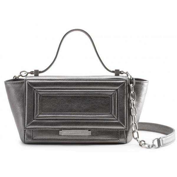 Aleksandra Badura - Luisa Mini Bag - Goatskin Shoulder Bag - Graphite - Luxury High Quality Leather Bag