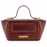 Aleksandra Badura - Luisa Mini Bag - Calfskin & Eel Shoulder Bag - Marsala - Luxury High Quality Leather Bag