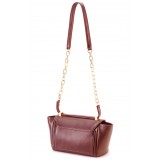 Aleksandra Badura - Luisa Mini Bag - Calfskin & Eel Shoulder Bag - Marsala - Luxury High Quality Leather Bag