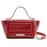 Aleksandra Badura - Luisa Mini Bag - Goatskin & Python Shoulder Bag - Red - Luxury High Quality Leather Bag