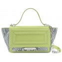 Aleksandra Badura - Luisa Mini Bag - Calfskin & Python Shoulder Bag - Stone & Lime - Luxury High Quality Leather Bag