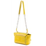 Aleksandra Badura - Luisa Mini Bag - Calfskin & Python Shoulder Bag - Lemon - Luxury High Quality Leather Bag