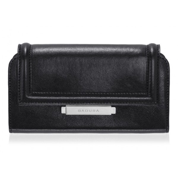 Aleksandra Badura - Small Leather Goods - Continental Wallet in Goatskin - Black - Luxury High Quality