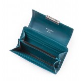 Aleksandra Badura - Small Leather Goods - Portafoglio Continental in Vitello e Pitone - Deep Teal - Pelle di Alta Qualità Luxury