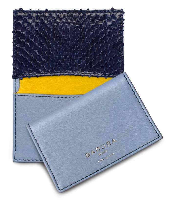 Indigo blue crocodile wallet - Luxury leathergoods