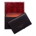 Aleksandra Badura - Small Leather Goods - Business Card Holder in Calfskin & Python - Brown & Red - Luxury High Quality
