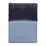 Aleksandra Badura - Small Leather Goods - Business Card Holder in Calfskin & Python - Indigo & Blue - Luxury High Quality