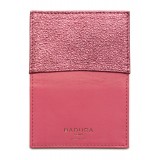 Aleksandra Badura - Small Leather Goods - Business Card Holder in Calfskin - Pink - Luxury High Quality