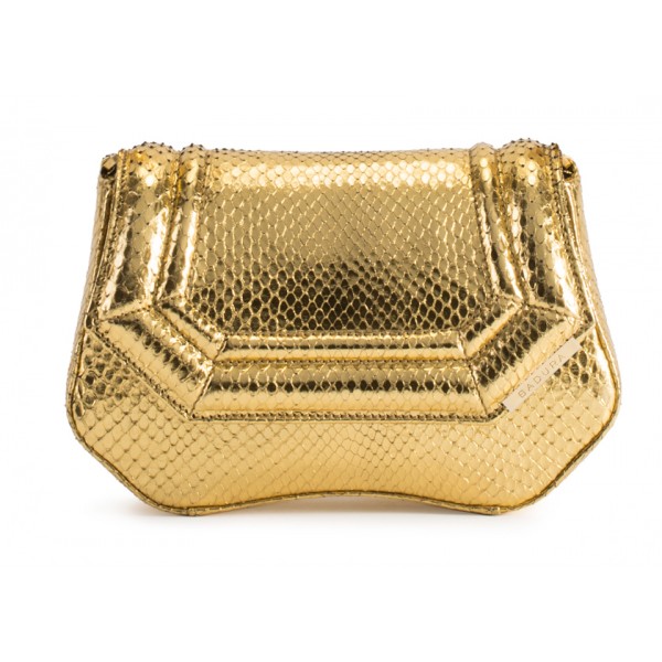 Aleksandra Badura - Etoile Mini Bag - Borsa a Tracolla in Pitone - Oro - Borsa in Pelle di Alta Qualità Luxury