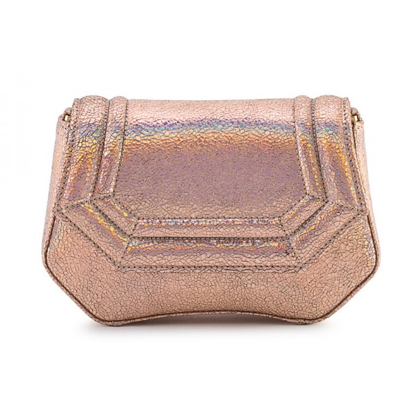 Aleksandra Badura - Etoile Mini Bag - Crackle Calfskin Shoulder Bag - Blush - Luxury High Quality Leather Bag