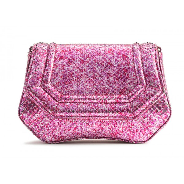 Aleksandra Badura - Etoile Mini Bag - Borsa a Tracolla in Pitone - Fucsia Iris - Borsa in Pelle di Alta Qualità Luxury