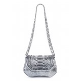 Aleksandra Badura - Etoile Mini Bag - Python Shoulder Bag - Silver - Luxury High Quality Leather Bag