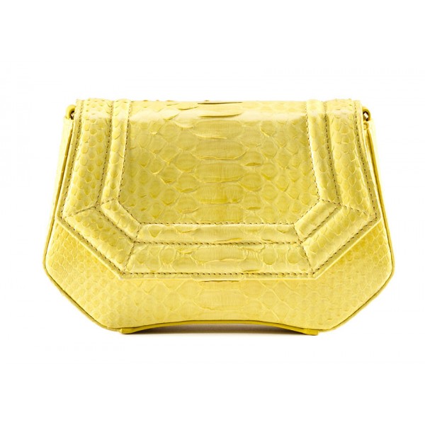 Aleksandra Badura - Etoile Mini Bag - Python Shoulder Bag - Lemon - Luxury High Quality Leather Bag