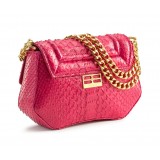 Aleksandra Badura - Etoile Mini Bag - Python Shoulder Bag - Fuchsia - Luxury High Quality Leather Bag