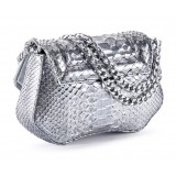 Aleksandra Badura - Etoile Mini Bag - Python Shoulder Bag - Silver - Luxury High Quality Leather Bag