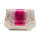 Aleksandra Badura - Etoile Mini Bag - Python & Calfskin Shoulder Bag - White & Fuchsia - Luxury High Quality Leather Bag