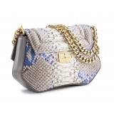 Aleksandra Badura - Etoile Mini Bag - Python Shoulder Bag - Grey & Iris - Luxury High Quality Leather Bag