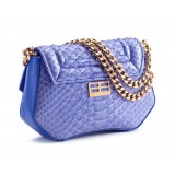 Aleksandra Badura - Etoile Mini Bag - Python Shoulder Bag - Denim - Luxury High Quality Leather Bag