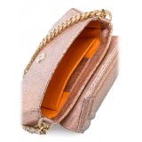 Aleksandra Badura - Etoile Mini Bag - Crackle Calfskin Shoulder Bag - Blush - Luxury High Quality Leather Bag