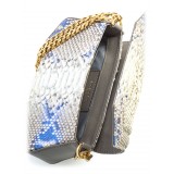 Aleksandra Badura - Etoile Mini Bag - Borsa a Tracolla in Pitone - Grigio e Iris - Borsa in Pelle di Alta Qualità Luxury