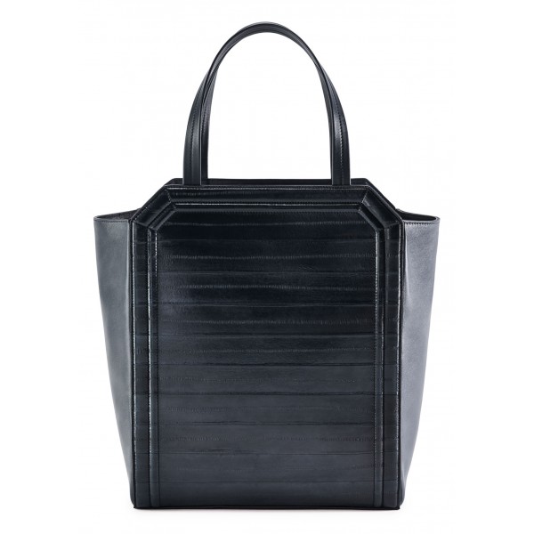 Aleksandra Badura - Clio Bag - Calfskin & Eel Bag - Midnight Blue - Luxury High Quality Leather Bag