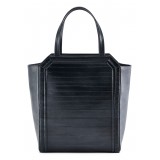 Aleksandra Badura - Clio Bag - Calfskin & Eel Bag - Midnight Blue - Luxury High Quality Leather Bag