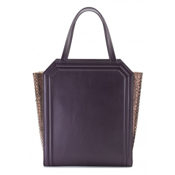 Aleksandra Badura - Clio Bag - Calfskin & Snake Bag - Purple - Luxury High Quality Leather Bag