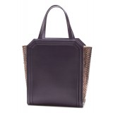 Aleksandra Badura - Clio Bag - Calfskin & Snake Bag - Purple - Luxury High Quality Leather Bag