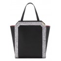 Aleksandra Badura - Clio Bag - Calfskin & Snake Bag - Onyx, Black & White - Luxury High Quality Leather Bag