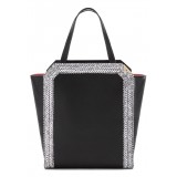 Aleksandra Badura - Clio Bag - Calfskin & Snake Bag - Onyx, Black & White - Luxury High Quality Leather Bag