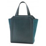 Aleksandra Badura - Clio Bag - Calfskin Bag - Teal - Luxury High Quality Leather Bag