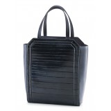 Aleksandra Badura - Clio Bag - Calfskin & Eel Bag - Midnight Blue - Luxury High Quality Leather Bag