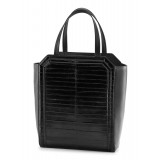 Aleksandra Badura - Clio Bag - Calfskin & Eel Bag - Carbon Black - Luxury High Quality Leather Bag