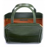 Aleksandra Badura - Clio Bag - Calfskin & Eel Bag - Pine - Luxury High Quality Leather Bag